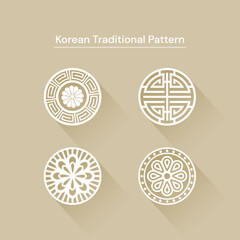 Korean traditional symbols set. Vector illustration for your graphic design.
