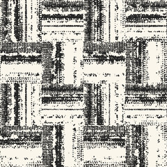 Monochrome Washed-Out Textured Distressed Tile Checked Pattern