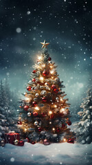 Fototapeta na wymiar Christmas and New Year vertical wallpapers for mobile phones.