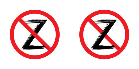Forbidden "Z" symbol. Stop war concept. Vector illustration.