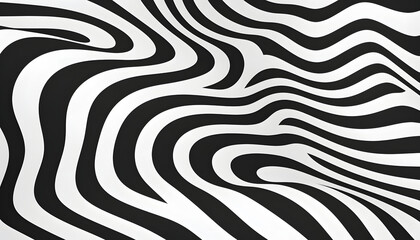 Fototapeta premium Wavy optical illusion. Abstract black and white topography lines illustrations background