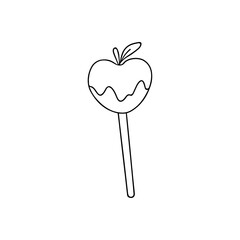 Hand drawn vector illustration of apple in caramel.