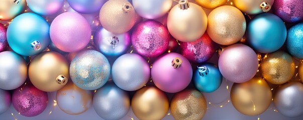 Beautiful Christmas Baubels.Christmas ornament background.