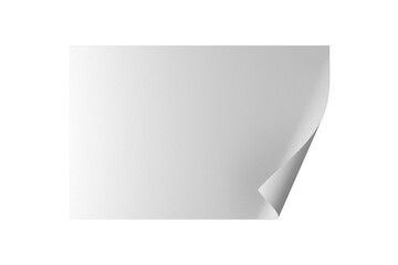 A piece of white paper with curved edges