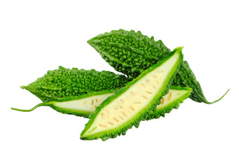 bitter gourd isolated on white background.