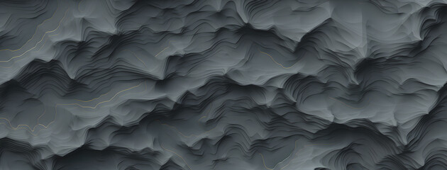 Abstract Gray Topographic Map with Artistic Line Texture Pattern, Sharp and Detailed Layers, Topographic Banner