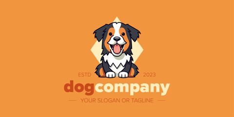 Pet Perfection: Tricolor Bernese Mountain Dog Vector Ideal for Pet Shop & Clinic Branding