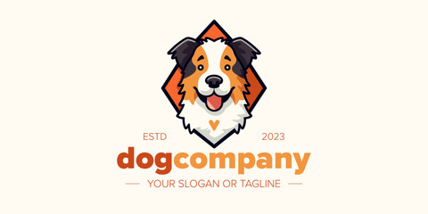Pet Branding Bliss: Cute Bernese Mountain Dog Vector for Pet Shop, House, and Clinic Designs