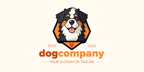 Bernese Mountain Dog Magic: Vector Design to Elevate Pet Shop, House, and Clinic Logos