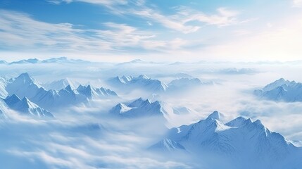 Fototapeta na wymiar View of the snow-capped mountains.Aerial view