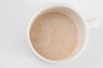 Leaven yeast. Yeast preparation for pizza dough. Home made pizza dough preparation. Pizza preparation.