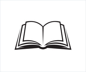 creative black open book logo vector design illustration