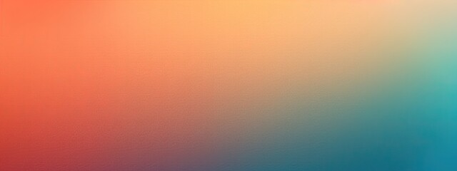 Yellow orange gold coral peach pink brown teal blue abstract background for design. Color gradient, ombre. Matte, shimmer. Grain, rough, noise. Colorful. Template