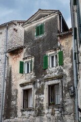 Fototapeta na wymiar A historical building in the Old City of Kotor, Montenegro