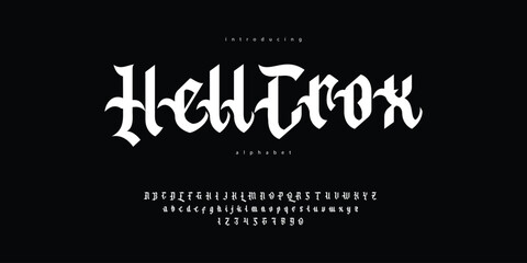 Classic Lettering Alphabet Font Typography Typeface Blackletter for Metal Demonic Rock