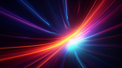 Abstract background of colorful lights and movement.