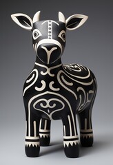 Magic cow Inuit art illustration made with Generative AI 