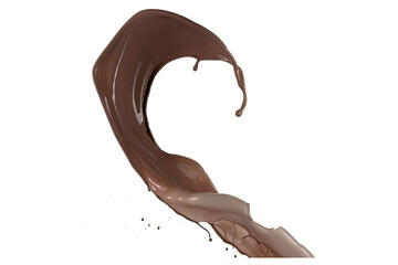 Splash chocolate 3d rendering