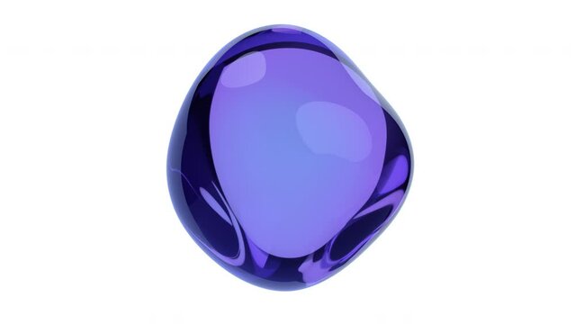 Abstract 3d animation of a purple bubble, 4k video, loop