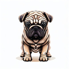 Cozy Companion: Isolated Cute Dog, Generative AI