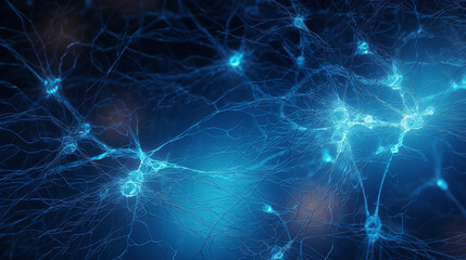 neuron blue background
