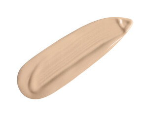 Swatch of liquid skin foundation isolated on white, top view