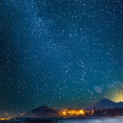 Starry night sky universe background
