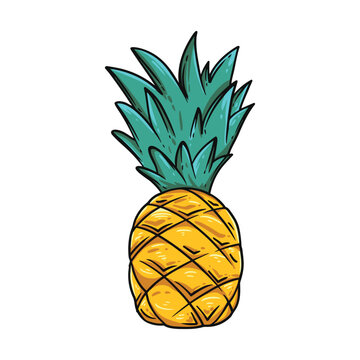 pineapple Cartoon Summer inking vintage style for T-shirt kids