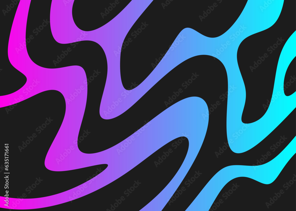 Poster abstract background with gradient color wavy line pattern