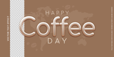 vector 3d text effect international day of coffee lettering 09