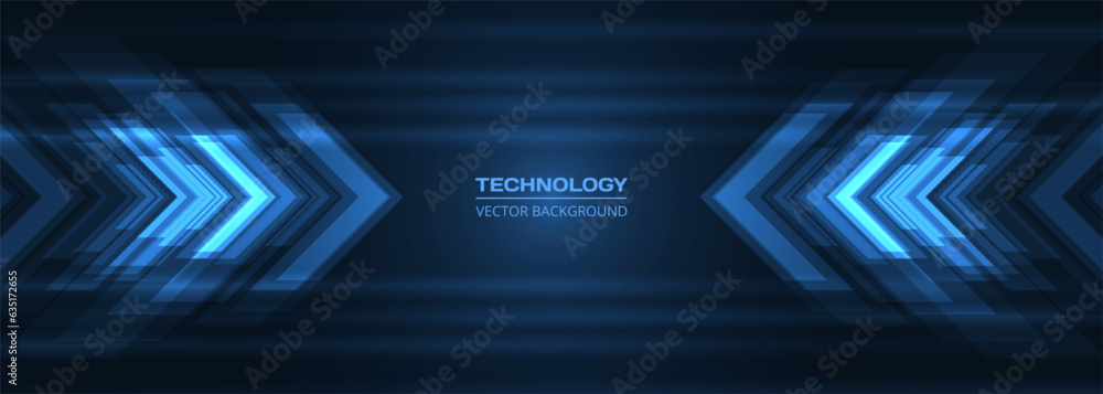 Aufkleber abstract blue arrows futuristic technology background concept high-speed movement. dynamic motion bl