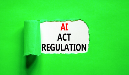 AI act regulation symbol. Concept words AI artificial intelligence act regulation on beautiful...