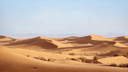 Fototapeta na wymiar sand dunes in the desert landscape