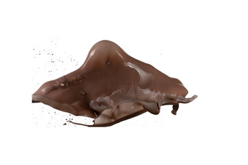 Splash chocolate 3d rendering