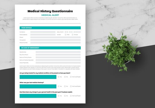 Green White Health Medical Data Form