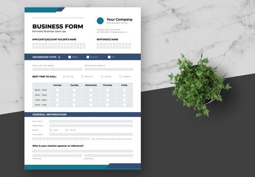 Blue Business Form