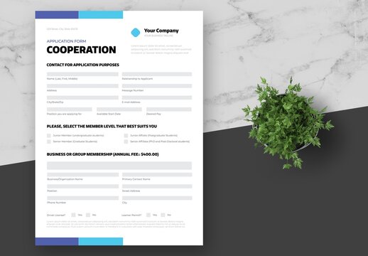 Blue Corporate Member Form