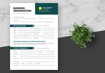 Green Yellow Business Event Registration Form
