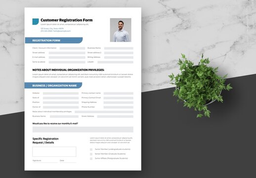 Blue Company Registration Form