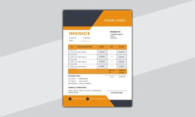 Professional invoice and letterhead design for corporate office. letterhead, invoice design illustration. Simple and creative modern corporate clean design.. 