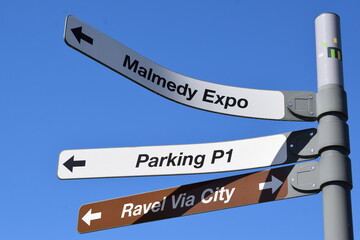 Parking in formation sign in MAlmedy - obrazy, fototapety, plakaty