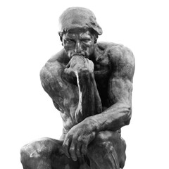 Paris, France, The Thinker by Auguste Rodin, frontal view, png format, isolated item