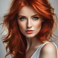 Fototapeta premium portrait of a woman with red hair