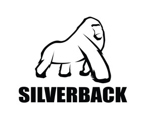 Obraz premium Creative black gorilla silhouette vector design symbol stock illustration