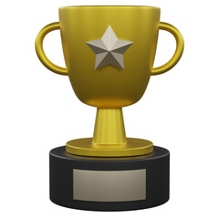 Golden champion trophy from the stars