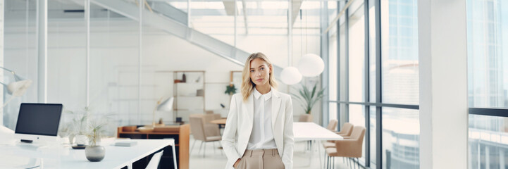 Portrait of a business woman in a bright modern office