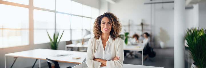 Portrait of a latino american business woman in a bright modern office - 635178629