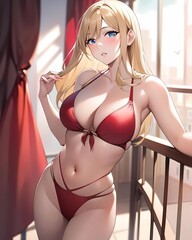 anime girl in bikini - Generative AI