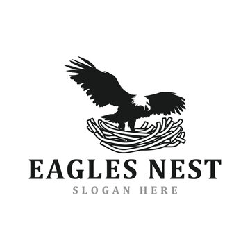 American eagles nest vector template.