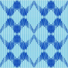 Abstract ethnic ikat chevron pattern background, carpet, wallpaper, clothing, wrapping, batik, fabric, vector illustration, embroidery style, background for decoration.